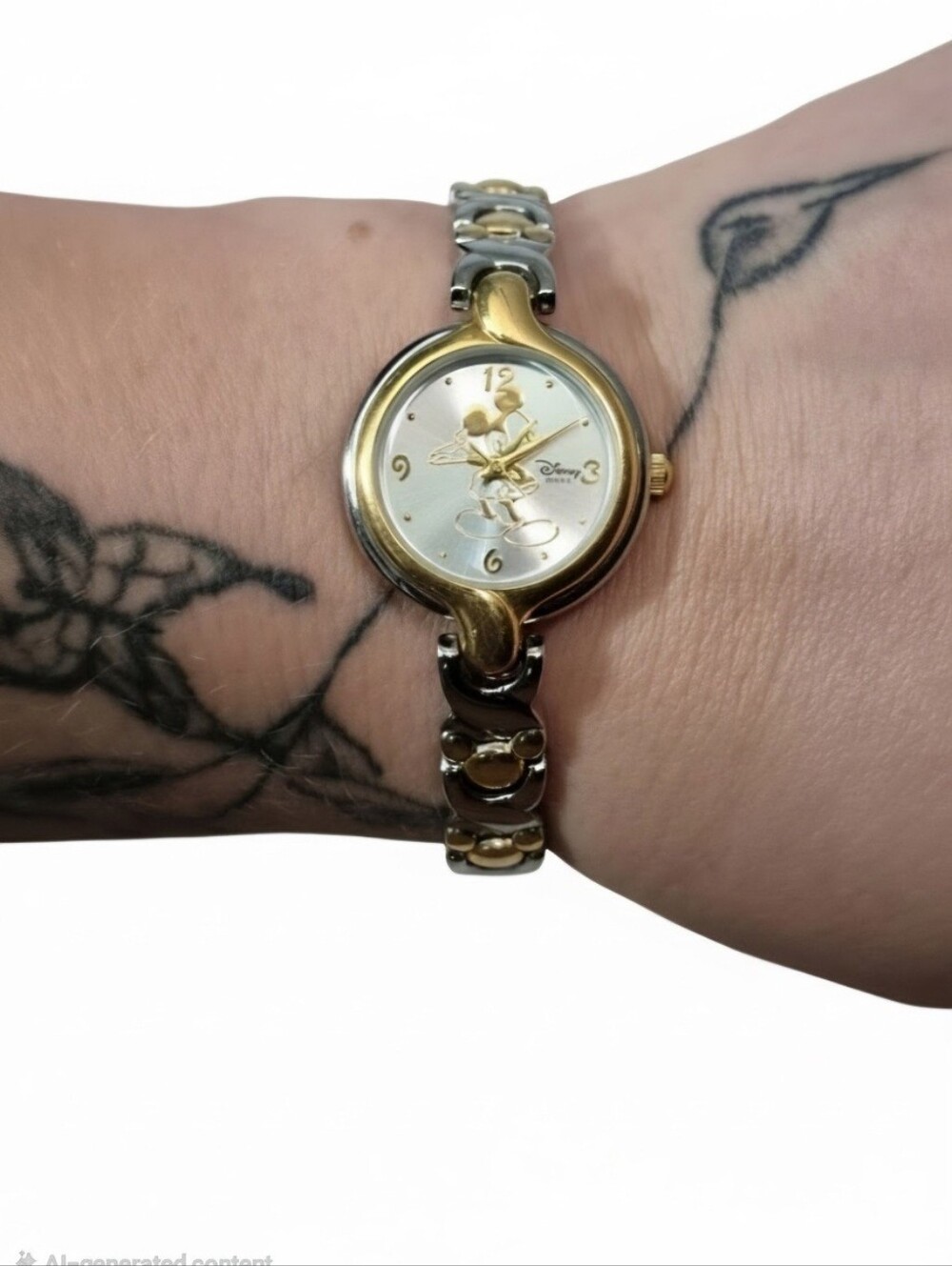 Vintage Disney Two-Tone Gold & Silver Women's Dress Watch